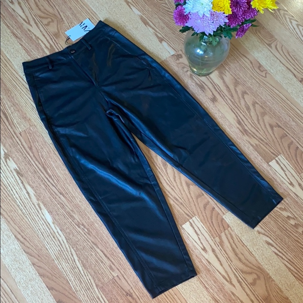 NWT Zara faux leather pants